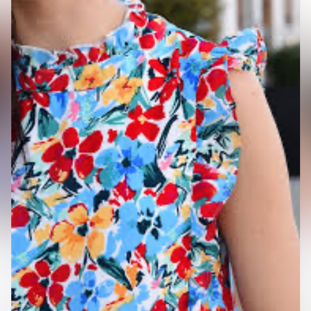 STACCATO The Julianna Floral Top Colorful Floral Ruffle Top Sz M Women - Picture 8 of 8
